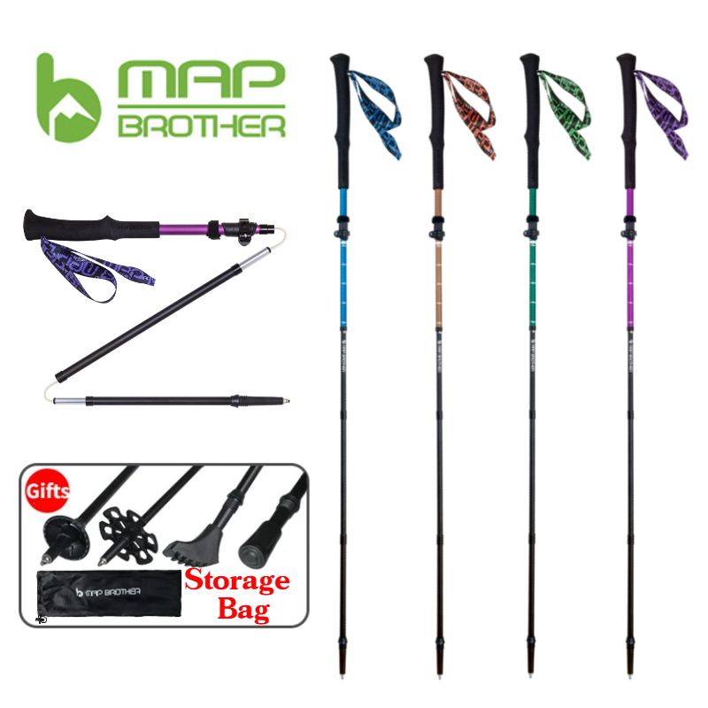 Trekking Pole Carbon - MAP BROTHER M3030 Lekki składany składany