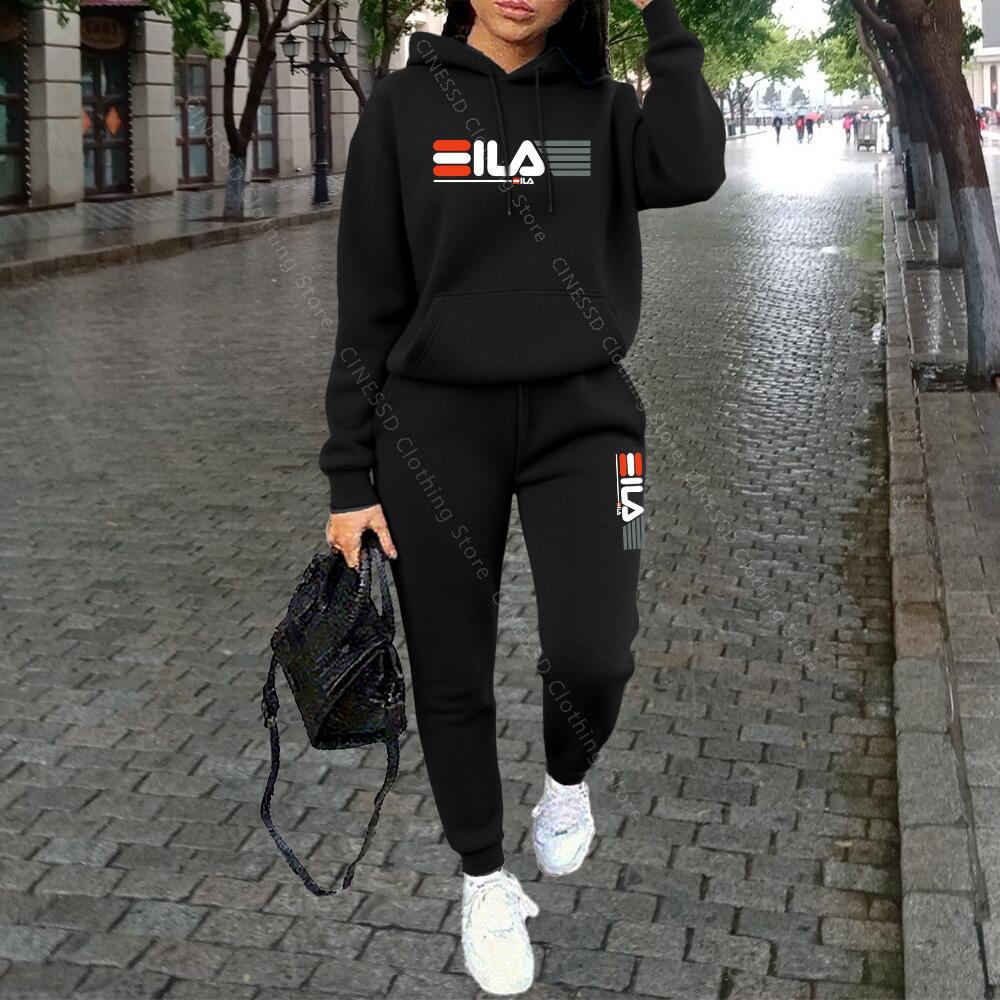 Joggers Pants - Damski dwuczęściowy dres w miejskim stylu,